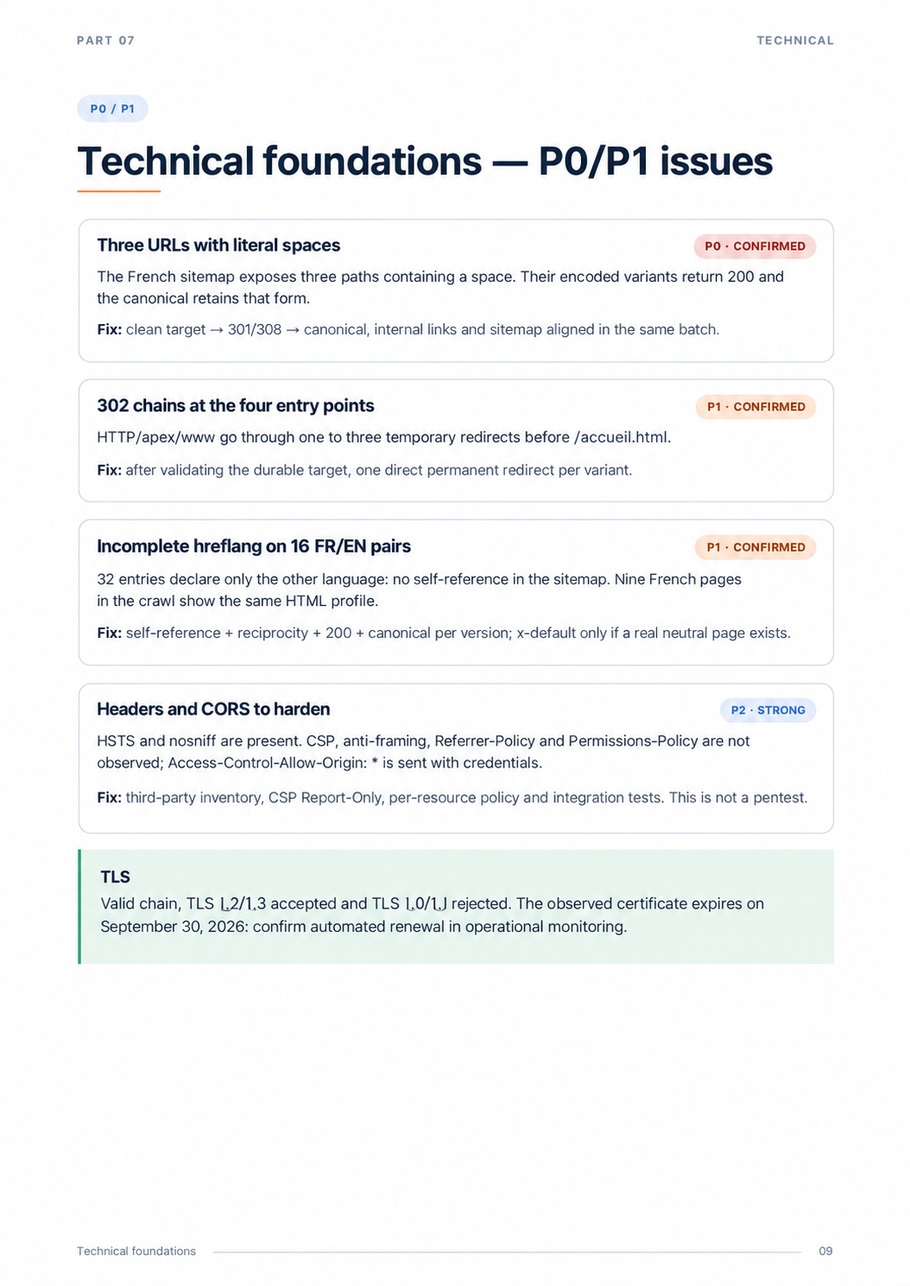 External SEO and GEO audit of urssaf.fr — page 9 of 20